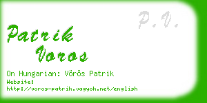 patrik voros business card