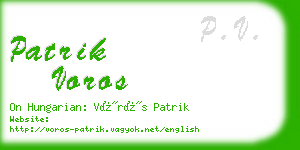 patrik voros business card